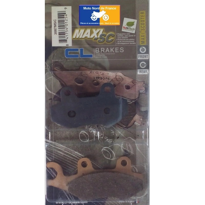 Plaquettes Carbone Lorraine de frein avant - Benelli 125 / 150 Macis 2010+