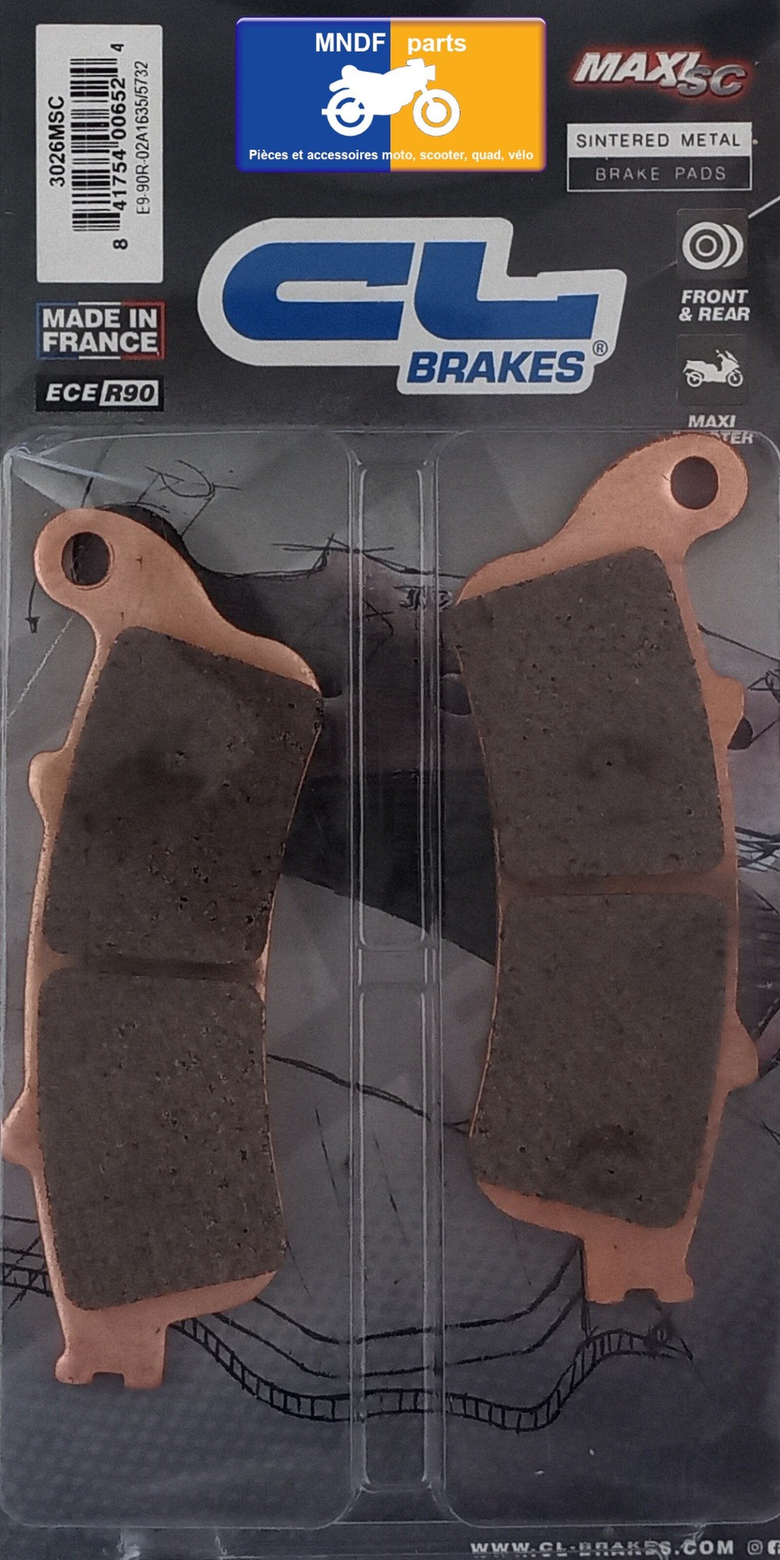 Plaquettes de frein Carbone Lorraine type 3026 MSC