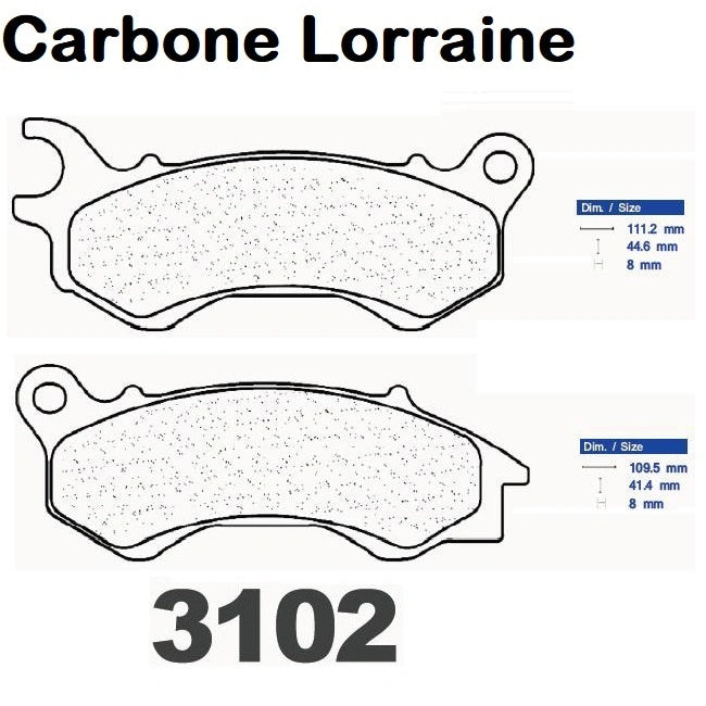 Plaquettes Carbone Lorraine de frein avant pour Peugeot 125 Satelis II (Nissin) 2013+