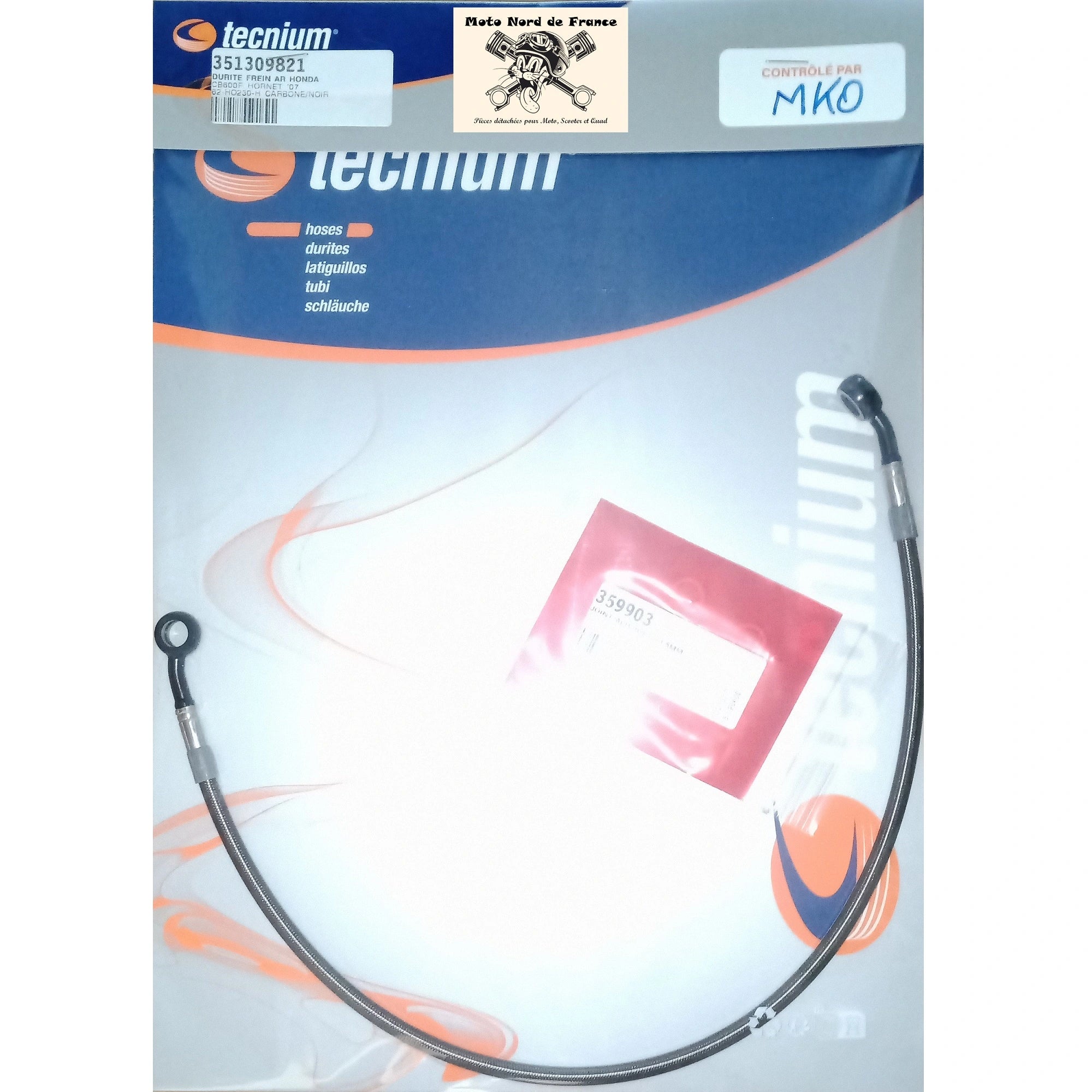 Durite aviation de frein arrière pour Honda CB 600 F Hornet sans ABS 2007-2010