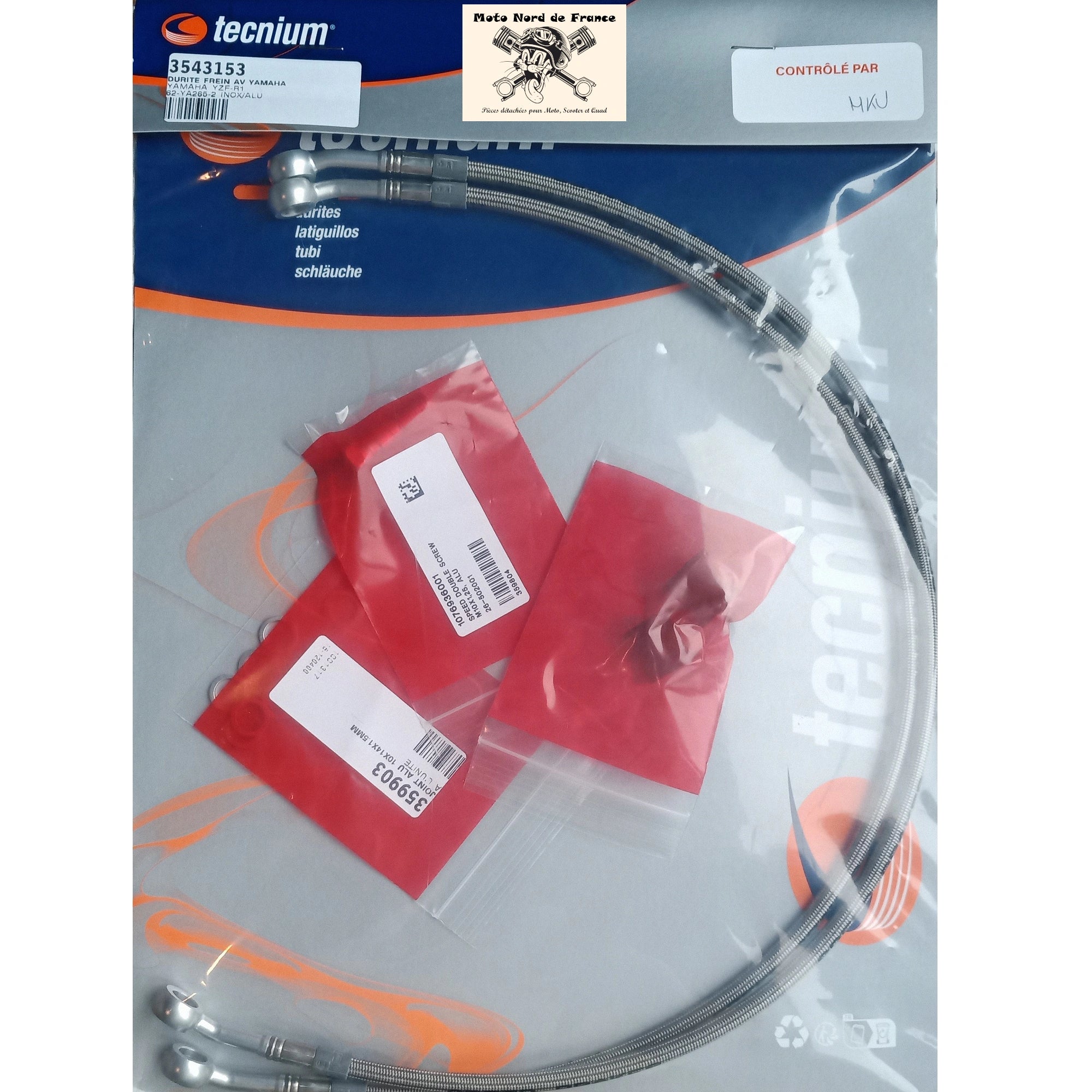 Durites aviation directes de frein avant pour Yamaha YZF-R1 2015-2019