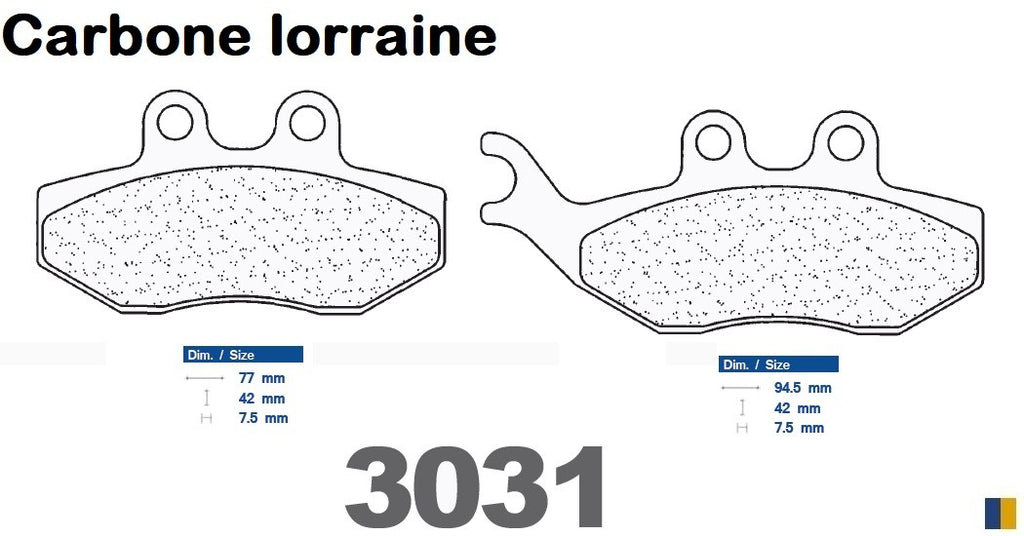 Plaquettes de frein Carbone Lorraine type 3031 MSC