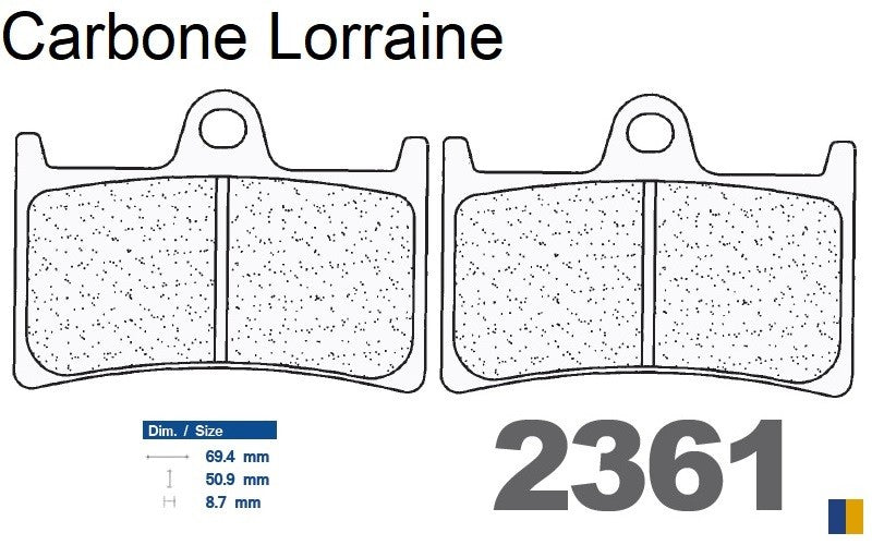 Plaquettes Carbone Lorraine racing de frein avant type 2361 C60