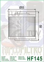 Filtre à huile Hiflofiltro type HF145