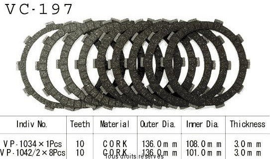 Disques garnis d'embrayage pour Honda CB 600 Hornet 1998-2002