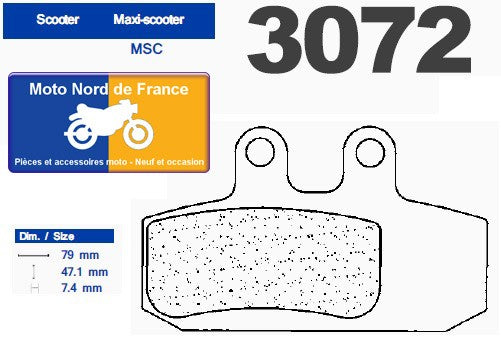Plaquettes de frein Carbone Lorraine type 3072 MSC
