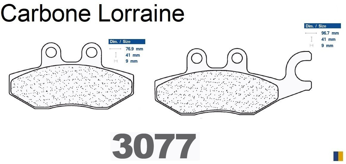 Plaquettes de frein Carbone Lorraine type 3077 MSC
