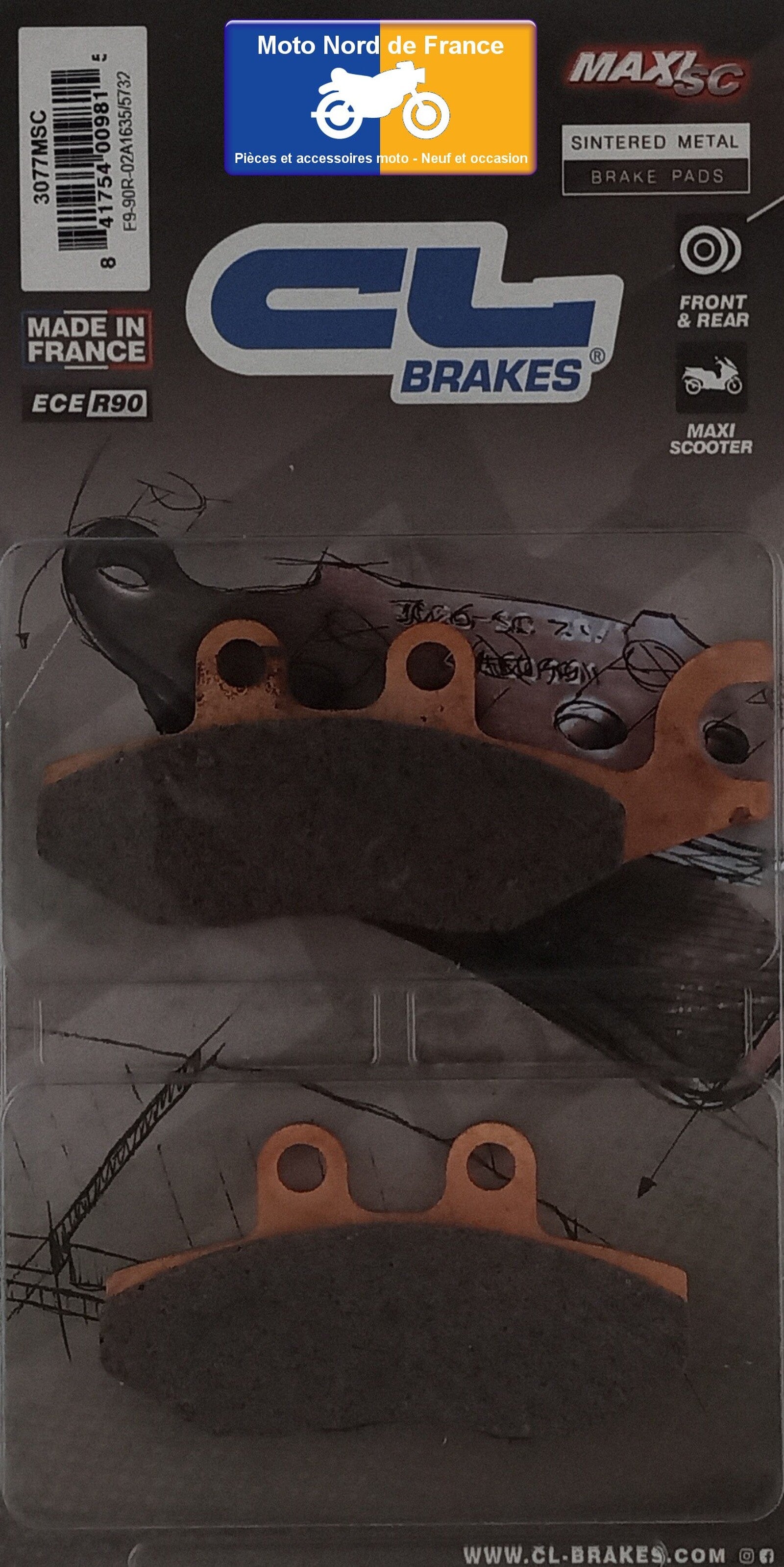 Plaquettes de frein Carbone Lorraine type 3077 MSC