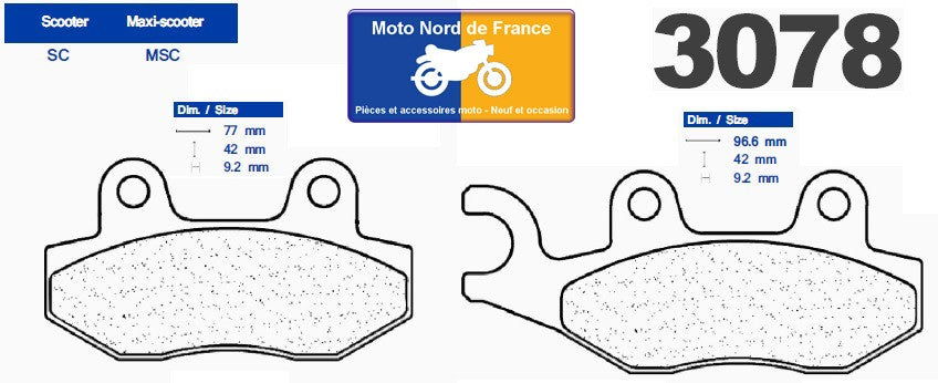 Plaquettes de frein Carbone Lorraine type 3078 SC