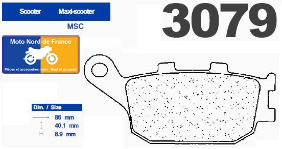 Plaquettes de frein Carbone Lorraine type 3079 MSC