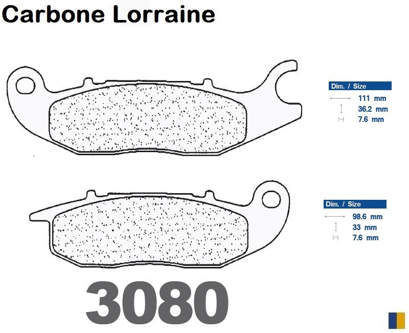 Plaquettes de frein Carbone Lorraine type 3080 MSC