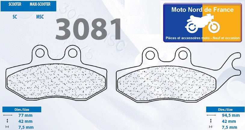 Plaquettes de frein Carbone Lorraine type 3081 MSC
