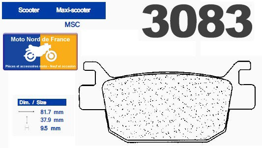Plaquettes de frein Carbone Lorraine type 3083 MSC