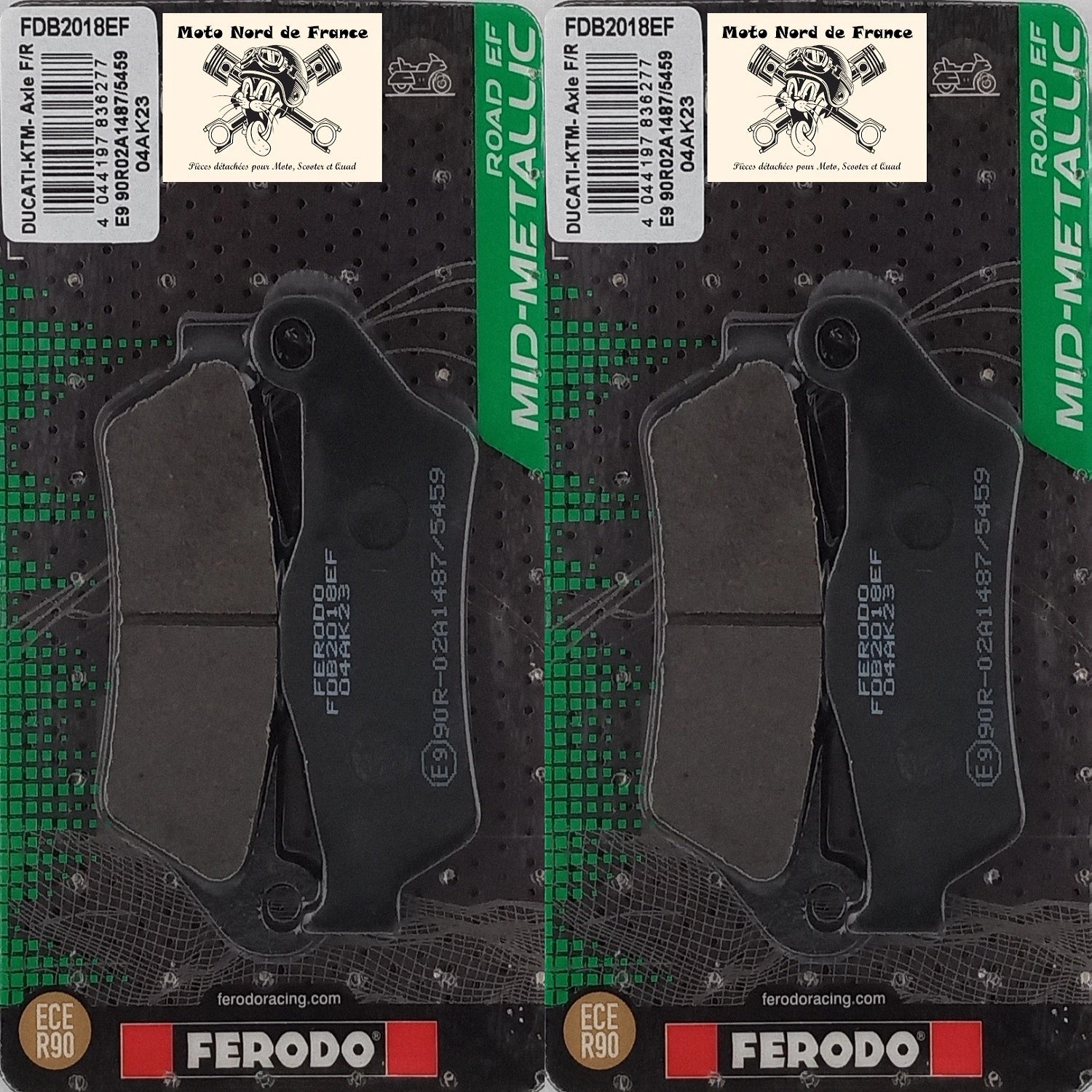 2 jeux de plaquettes Ferodo type FDB2018EF