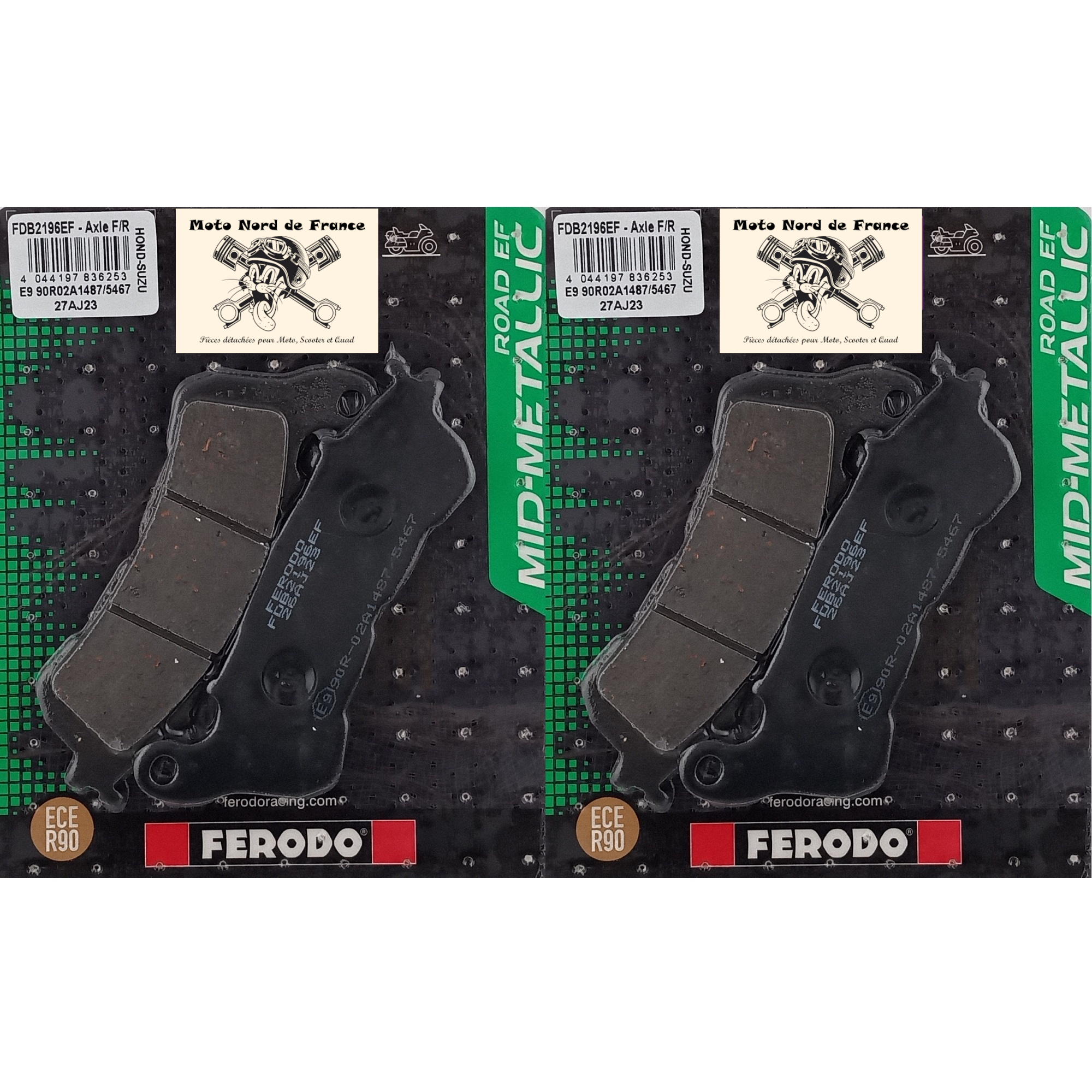 2 jeux de plaquettes Ferodo type FDB2196EF